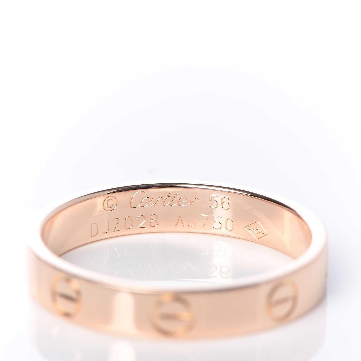Cartier 18K Pink Gold 3.5mm LOVE Wedding Band Ring 56 7.5 4 of 5