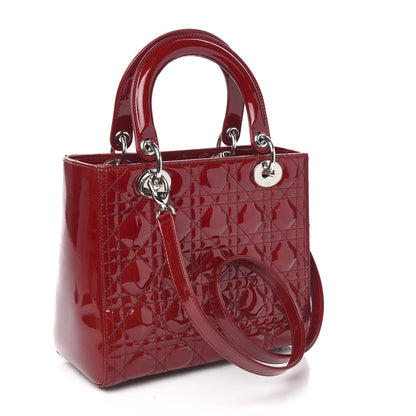 Christian Dior Patent Cannage Medium Lady Dior Red 2 of 9