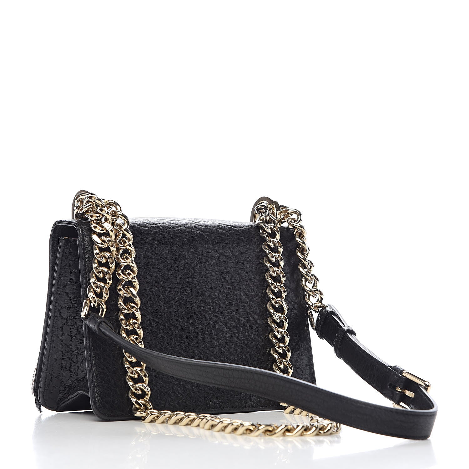 Christian Dior Crinkled Lambskin Embellished Diorama Club Bag Black 3 of 9