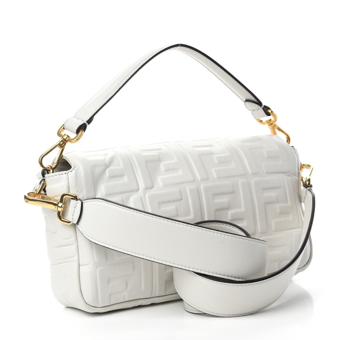 Nappa FF 1974 Embossed Baguette White