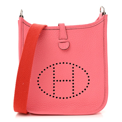 Hermes Taurillon Clemence Amazone Evelyne TPM Rose Azalee Rouge Pivoine 1 of 10