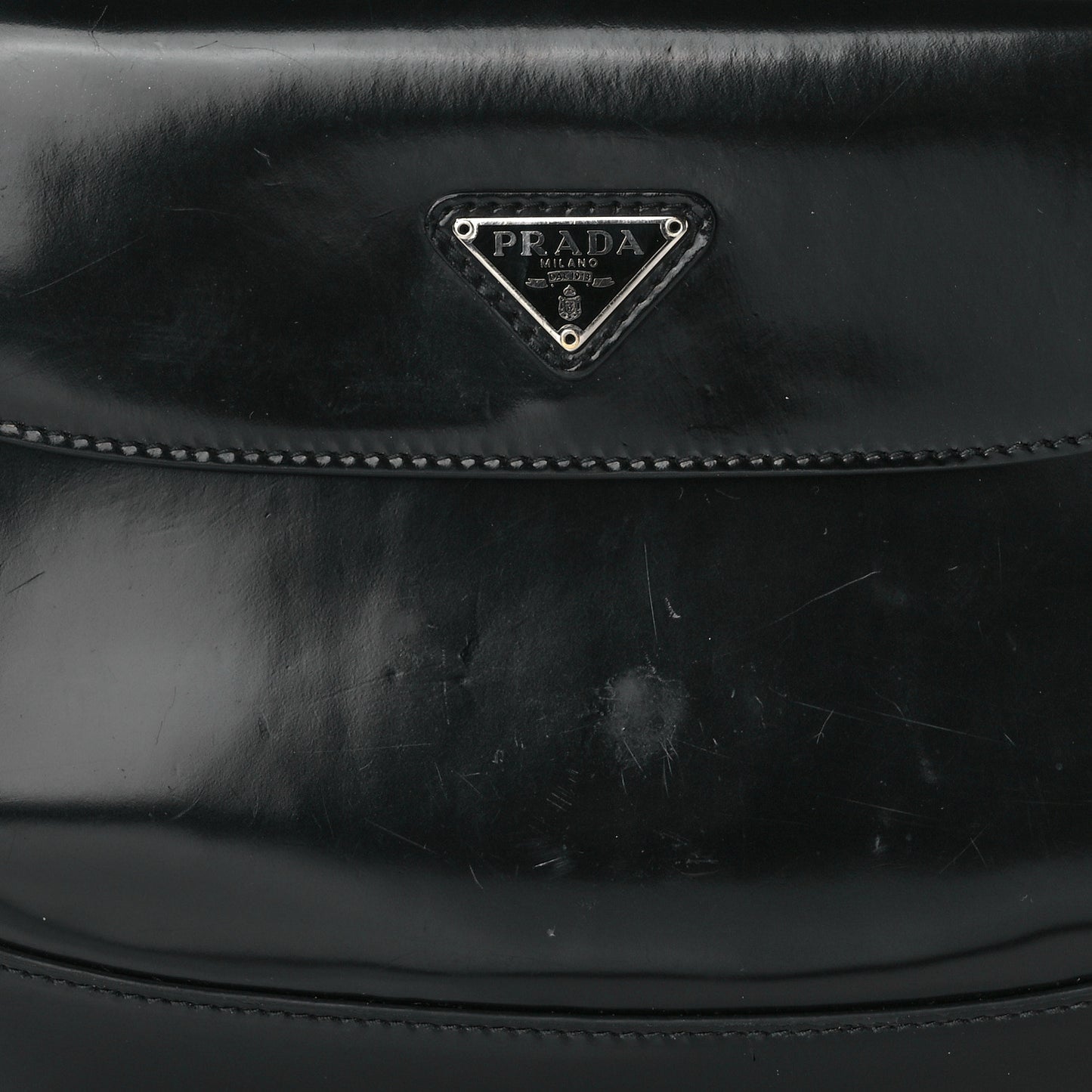 Spazzolato Cleo Flap Shoulder Bag Black