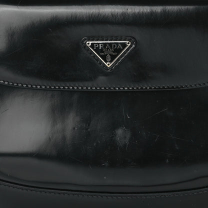 Prada Spazzolato Cleo Flap Shoulder Bag Black 6 of 13