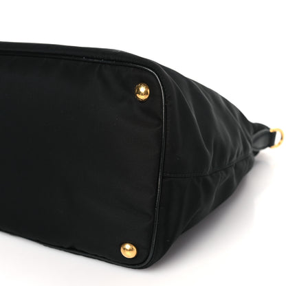 Prada Tessuto Nylon Soft Calfskin Tote Black 9 of 10