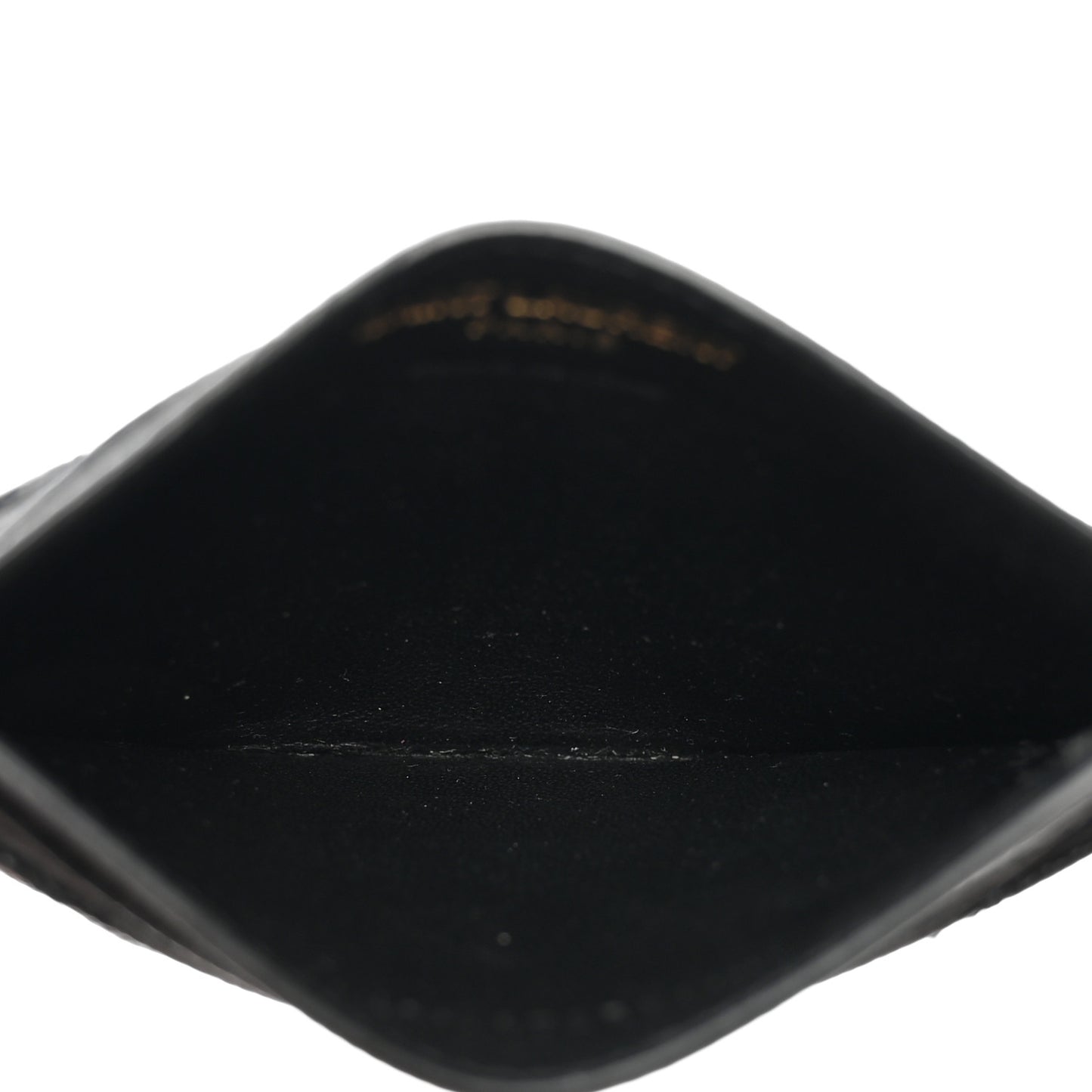 Grain De Poudre Matelasse Chevron Monogram Credit Card Case Black