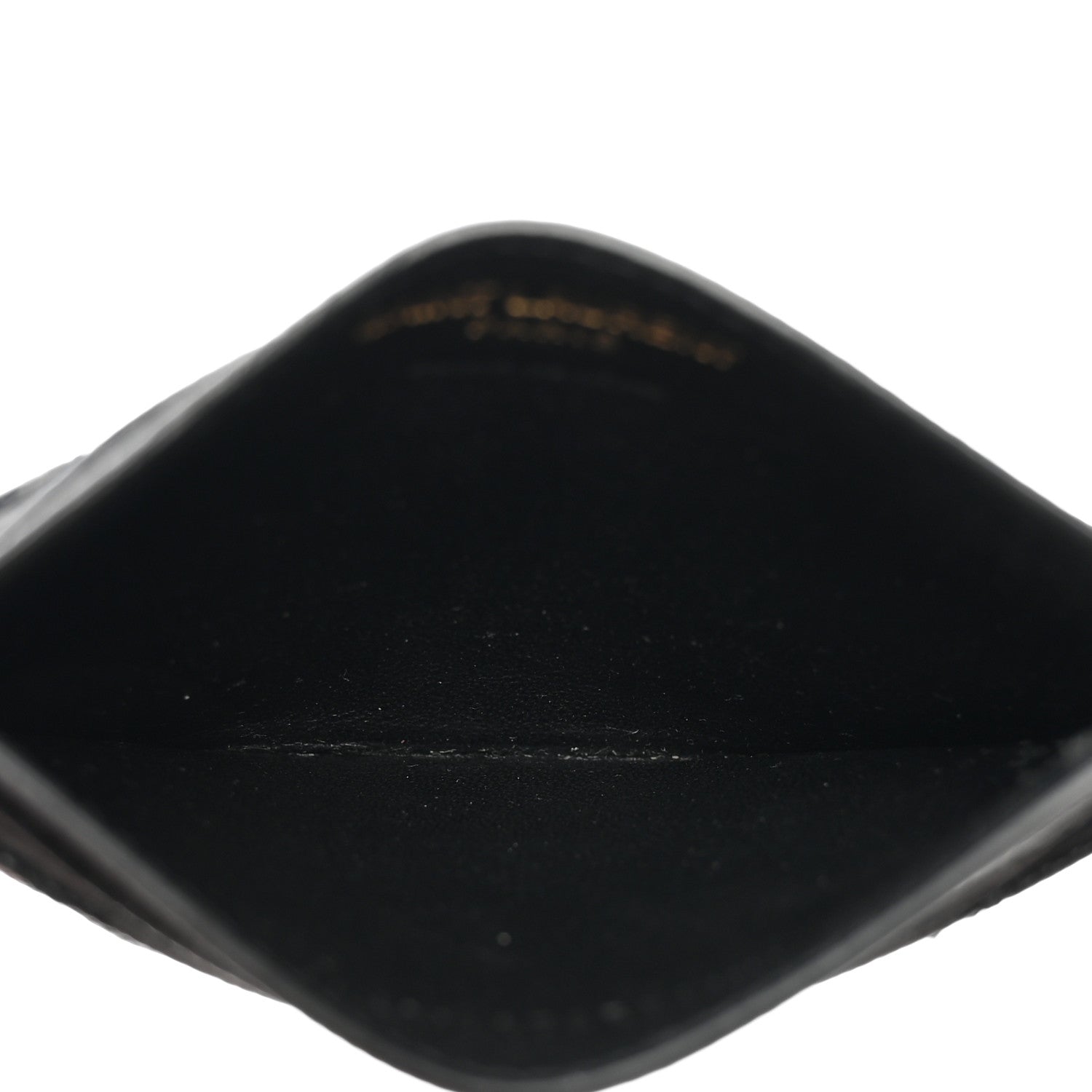 Saint Laurent Grain De Poudre Matelasse Chevron Monogram Credit Card Case Black 5 of 8