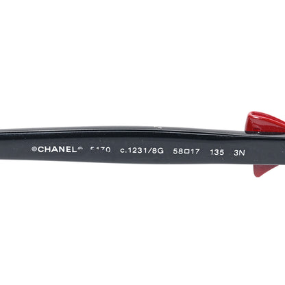 Chanel Acetate CC Bow Sunglasses 5171 Black Red 6 of 6