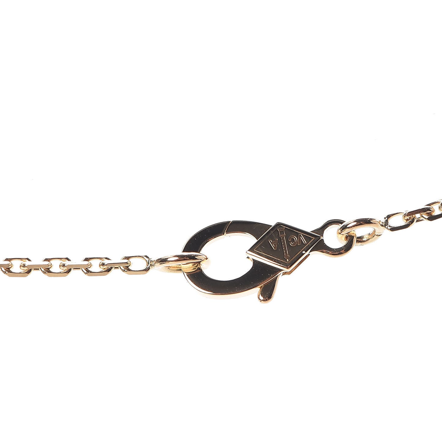 18K Yellow Gold Black Onyx Vintage Alhambra Pendant Necklace