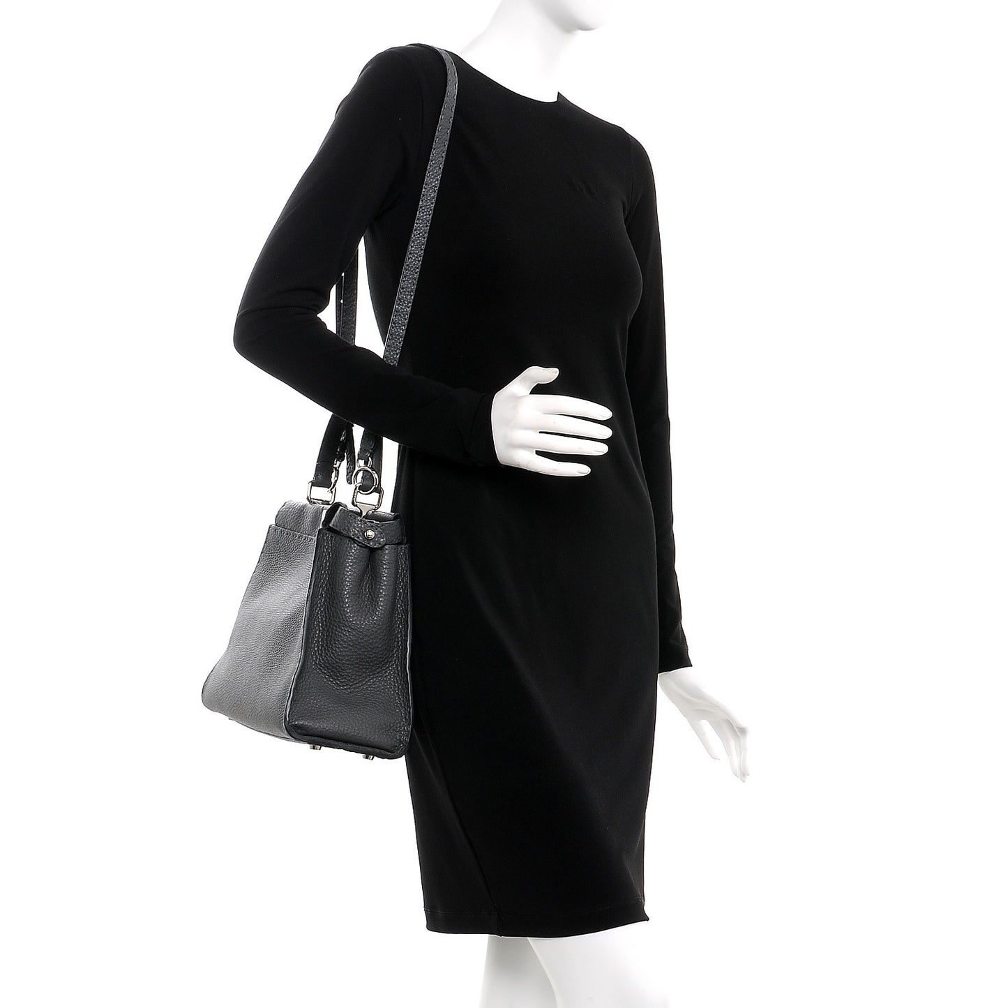 Cuoio Romano Selleria Bi-Color Medium Peekaboo Iconic Satchel Asfalto Latte