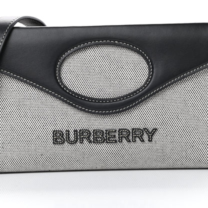 Burberry Canvas Calfskin Foldover Pocket Bag Black 9 of 14