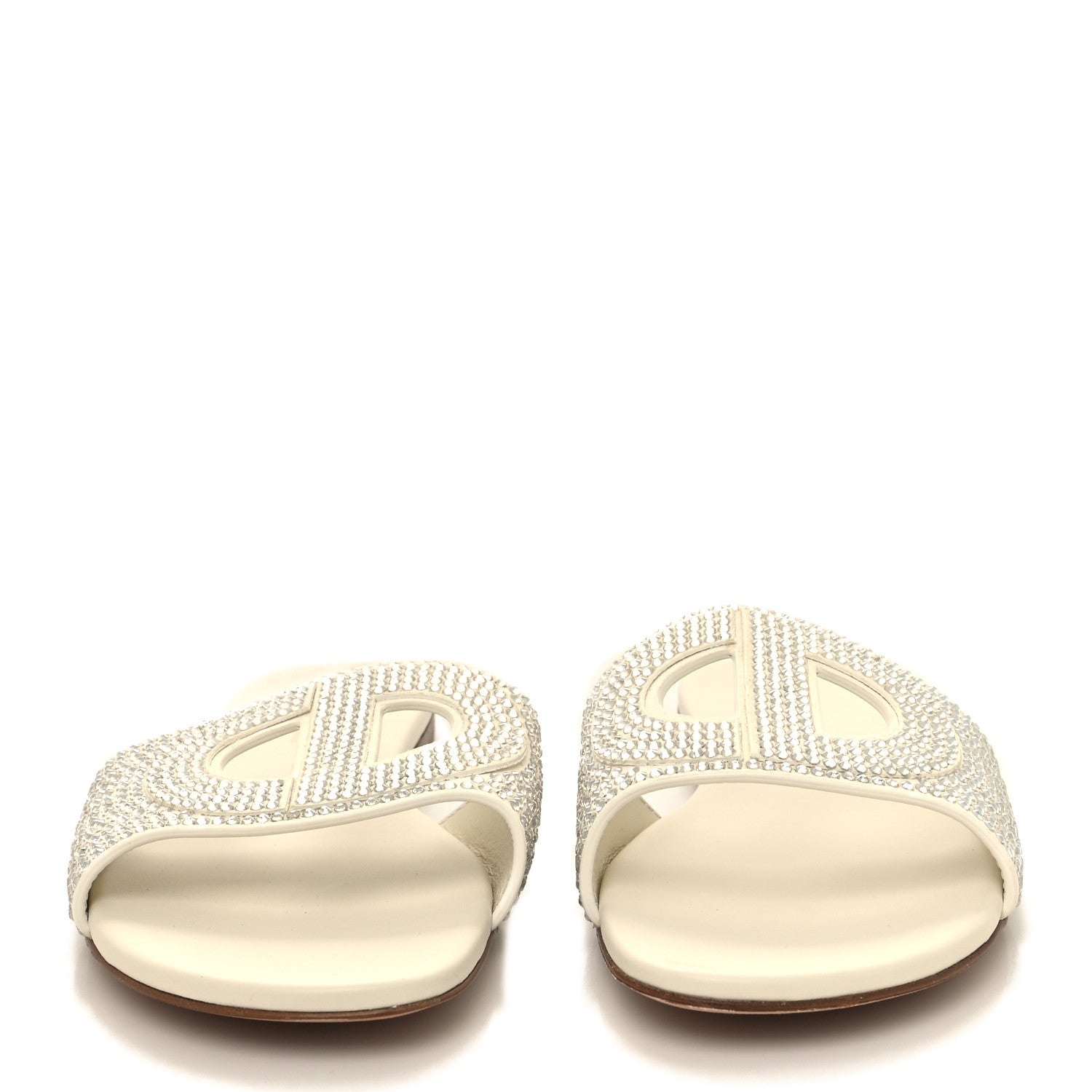 Christian Dior Crystal Calfskin D-Club Mule Sandal 39 White 2 of 9