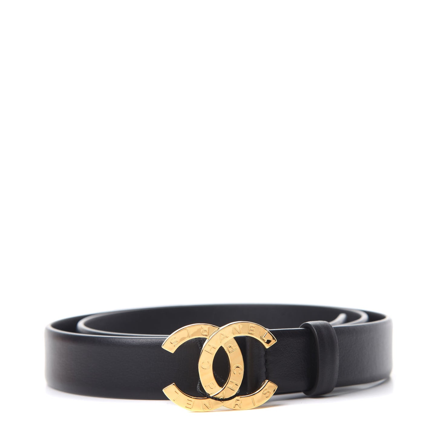 Calfskin Paris Button CC Belt 85 34 Black