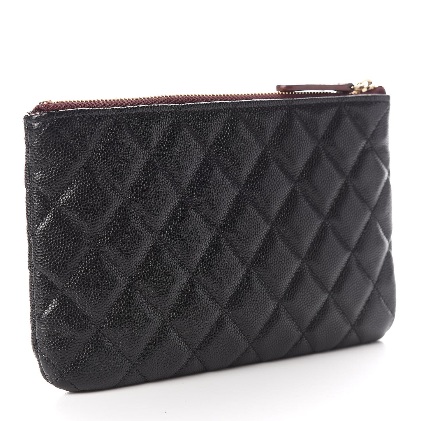 Caviar Quilted Cosmetic Case Black