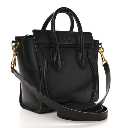 Celine Smooth Calfskin Nano Luggage Black 3 of 8