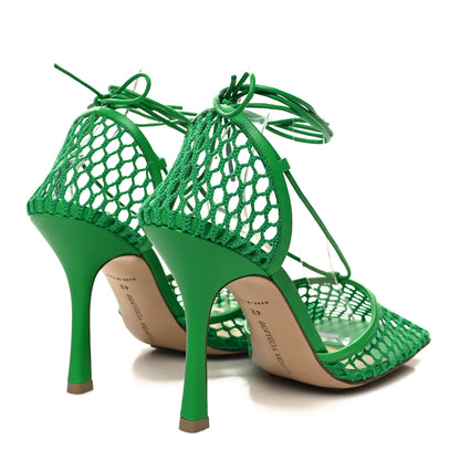 Bottega Veneta Mesh Nappa Stretch Ankle Tie 90mm Sandals 42 Grass 4 of 7
