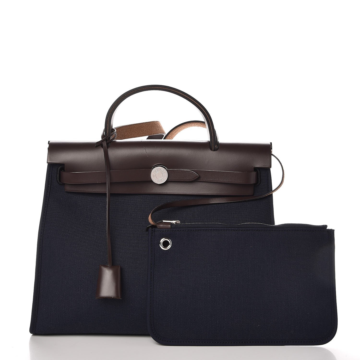 Hermes Toile Vache Hunter Herbag Zip PM 31 Bleu Marine Ebene 3 of 13
