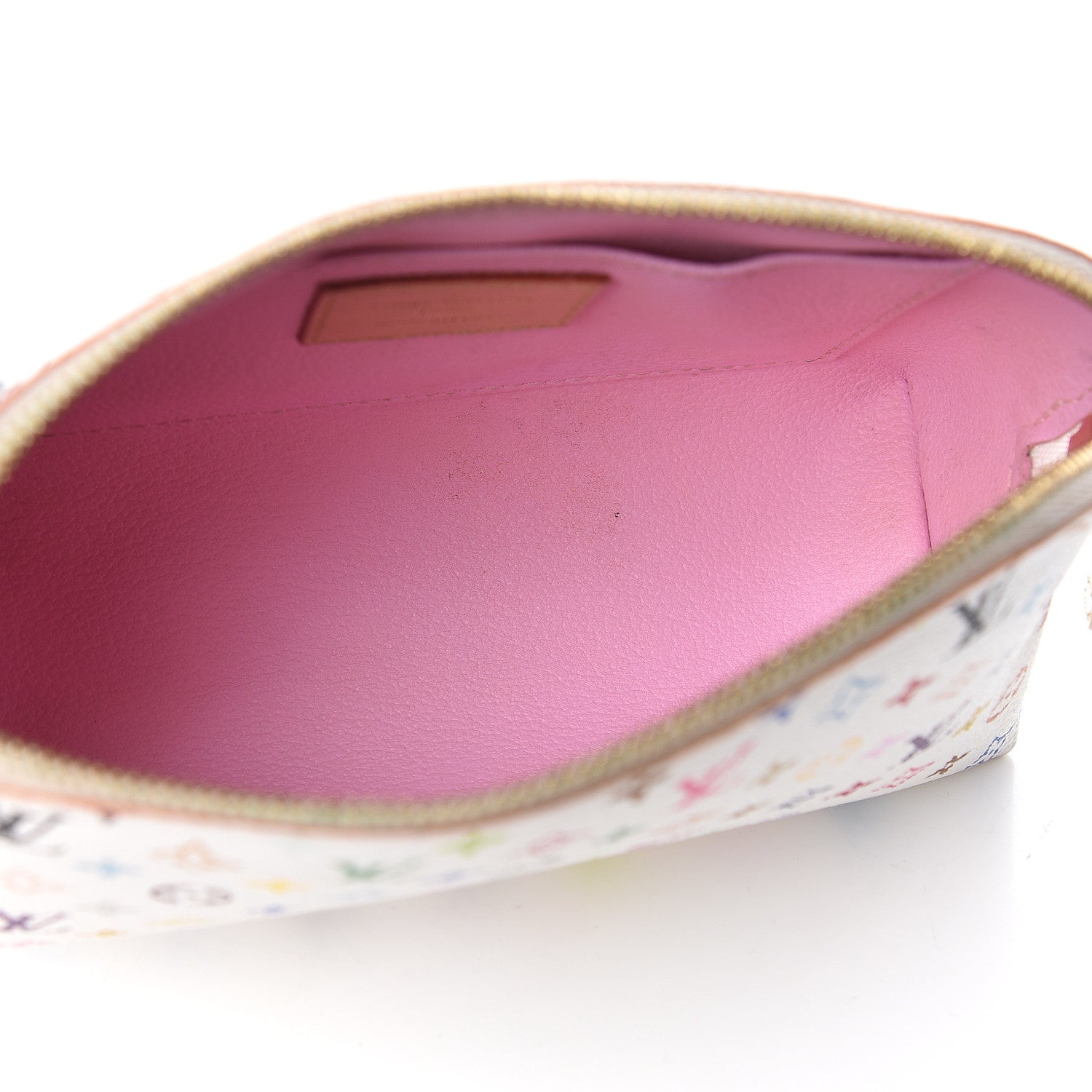 Louis Vuitton Monogram Multicolor Cosmetic Pouch White Litchi 5 of 13