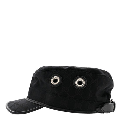 Gucci Monogram Canvas Military Hat L Black 6 of 9