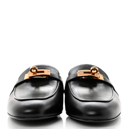 Hermes Goatskin Oz Mules 39 Black 2 of 9