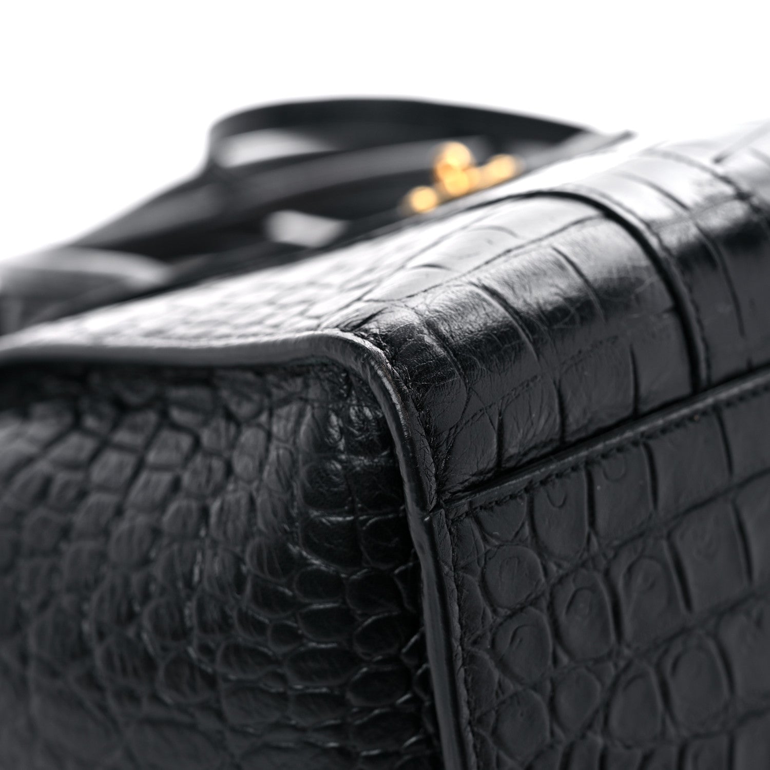 Mulberry Crocodile Embossed Calfskin Small Zipped Bayswater Black 6 of 12