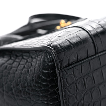 Mulberry Crocodile Embossed Calfskin Small Zipped Bayswater Black 6 of 12