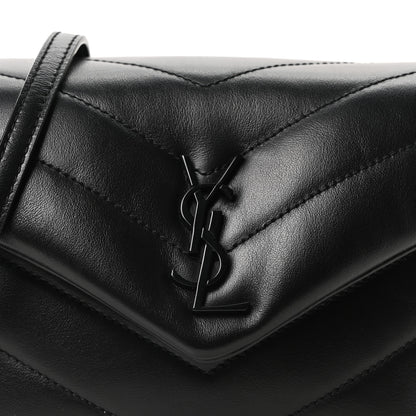 Saint Laurent Calfskin Y Quilted Monogram Monochrome Toy Loulou Crossbody Bag Black 8 of 11