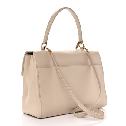 Saint Laurent Calfskin Medium Moujik Top Handle Bag Beige 2 of 7