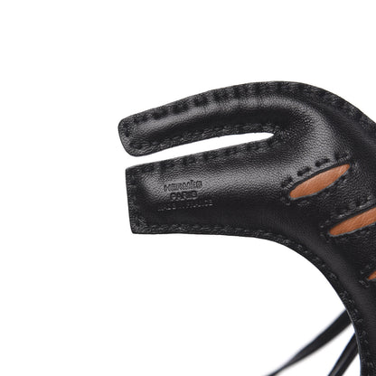Hermes Milo Lambskin Rooroo Bag Charm Black Gold 3 of 4