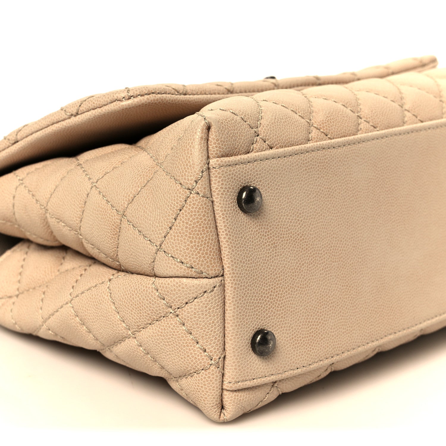 Chanel Caviar Quilted Small Coco Handle Flap Light Beige 10 of 12