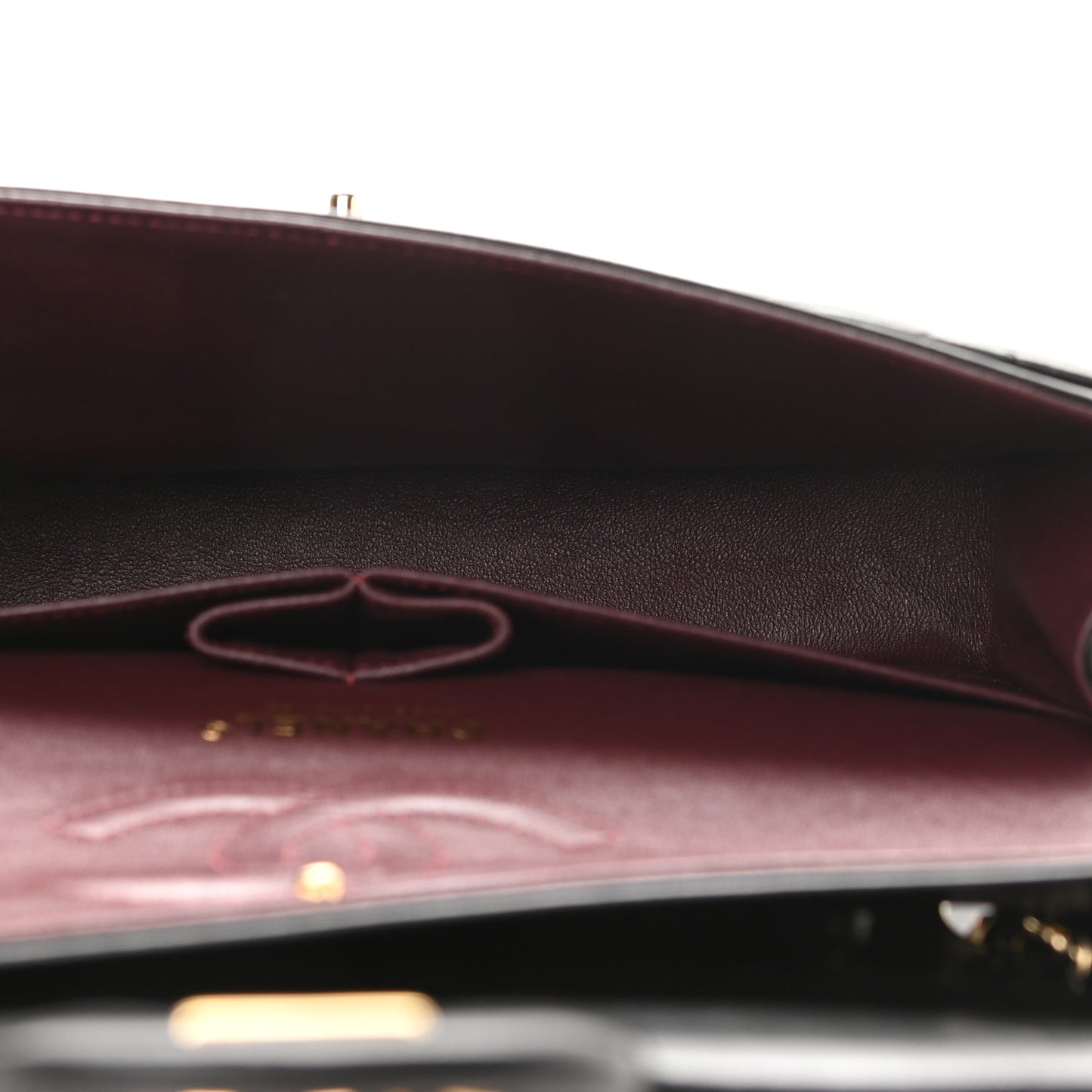 Lambskin Quilted Medium Double Flap Black