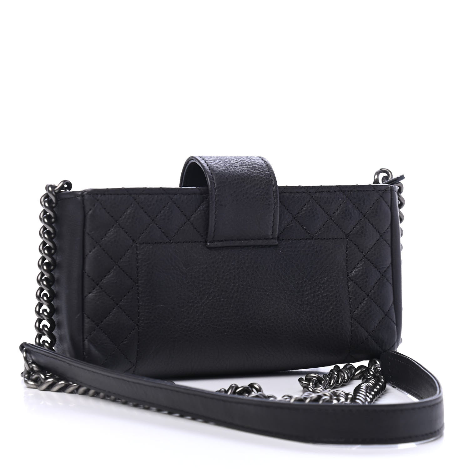 Chanel Calfskin Boy Reverso Mini Pochette Black 2 of 4