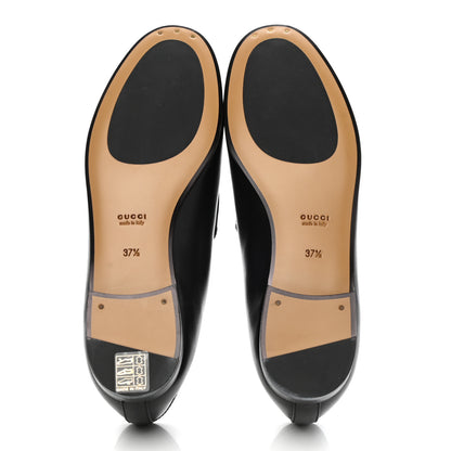 Gucci Calfskin Womens Jordaan Loafers 37.5 Black 5 of 8