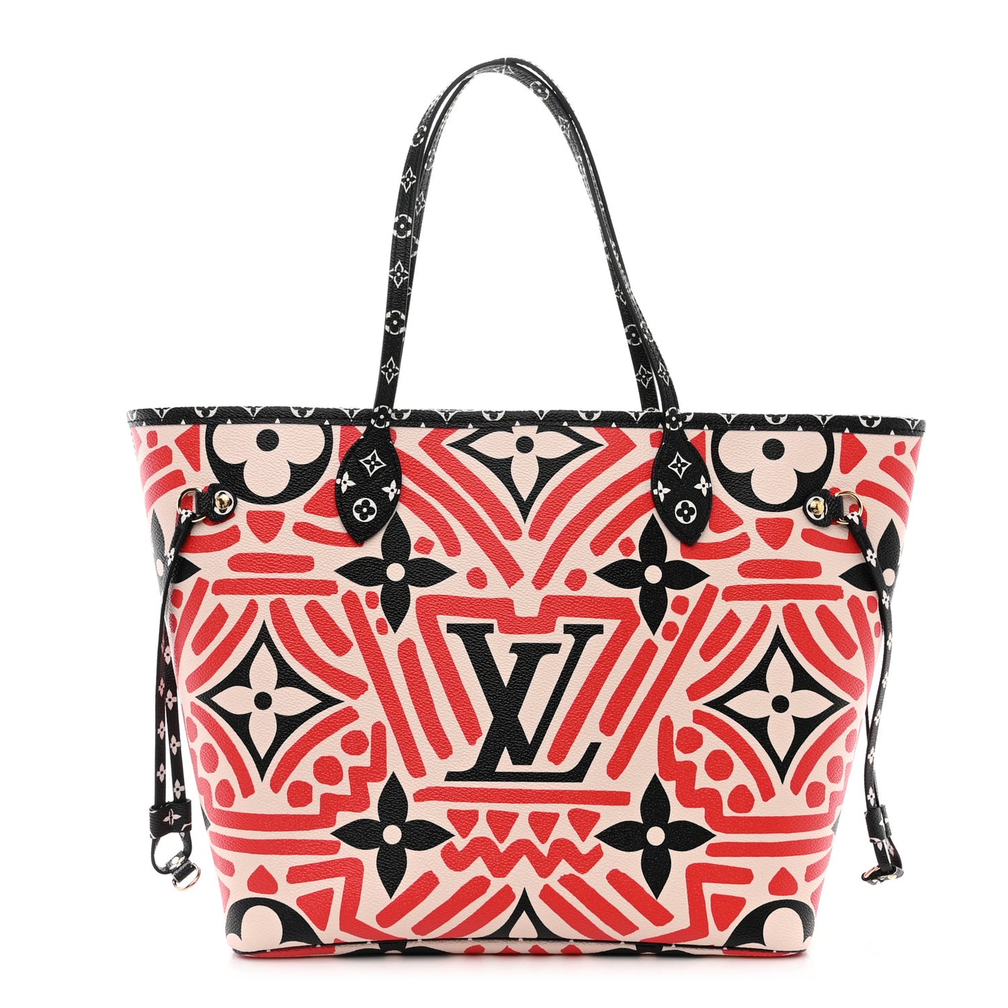 LOUIS VUITTON Monogram Giant Crafty Neverfull MM Creme Rouge Black