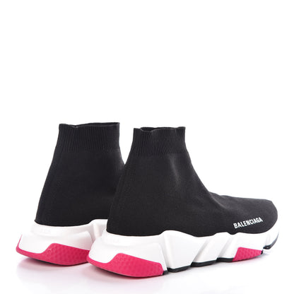 Balenciaga Neoprene Knit Womens Speed Sneakers 39 Black Pink 4 of 9