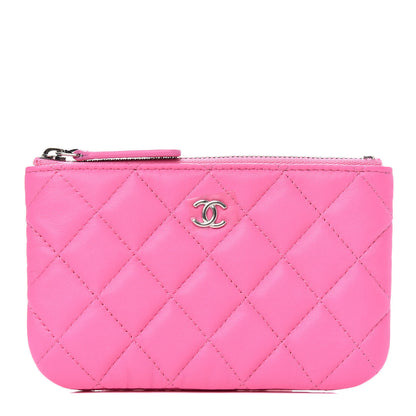 Chanel Lambskin Quilted Small Cosmetic Case Pink 1 of 7