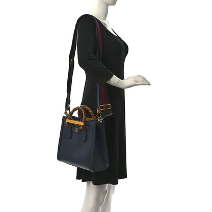Gucci Textured Dollar Calfskin Web Small Diana Tote Bag Royal Crop 3 of 9