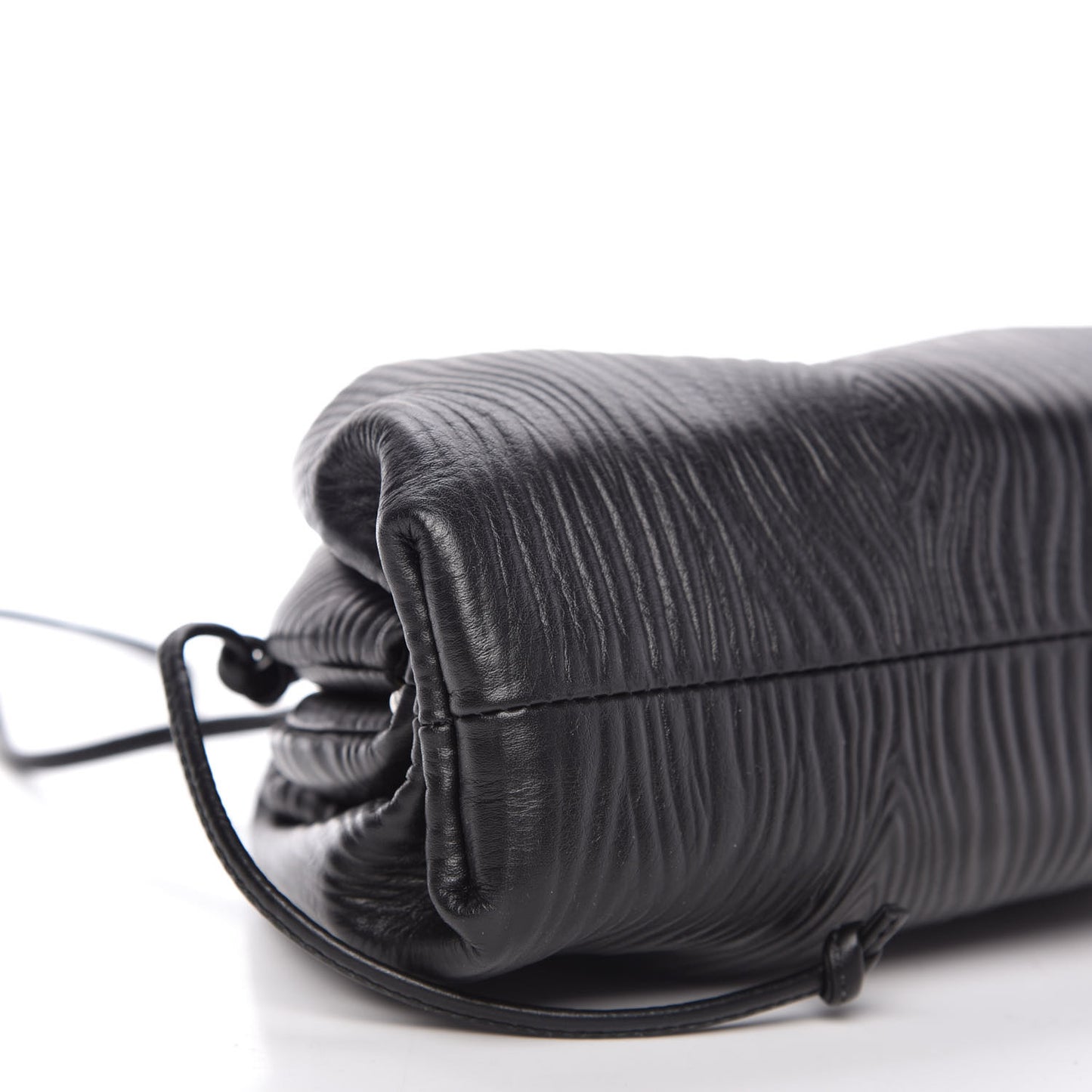 Bark Calfskin Embossed The Mini Pouch Clutch Black