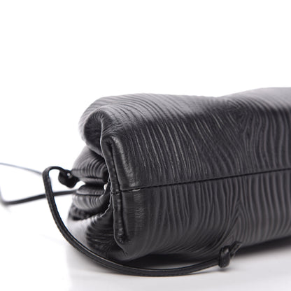 Bottega Veneta Bark Calfskin Embossed The Mini Pouch Clutch Black 6 of 9