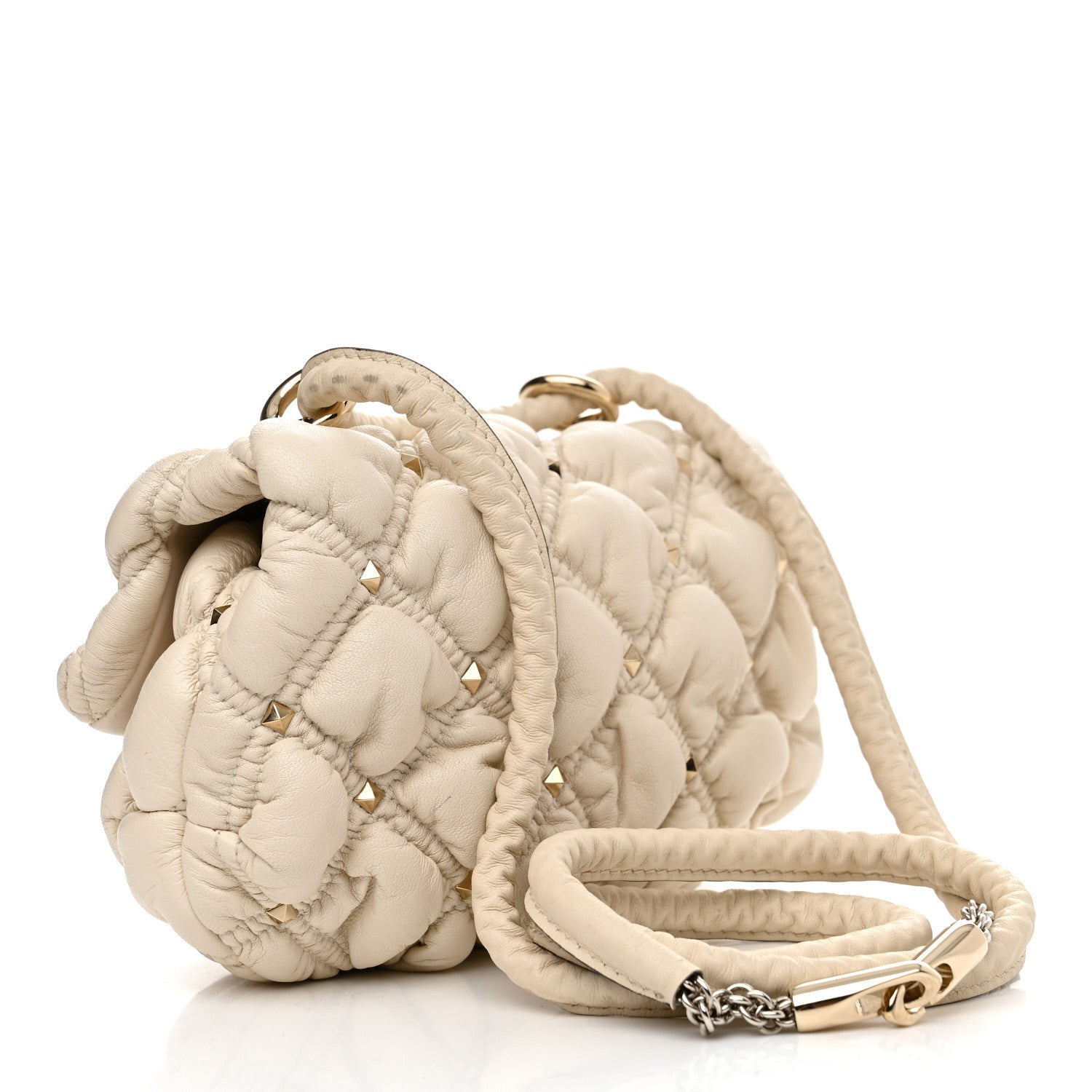 Valentino Garavani Nappa Small Spikeme Shoulder Bag Light Ivory 3 of 11