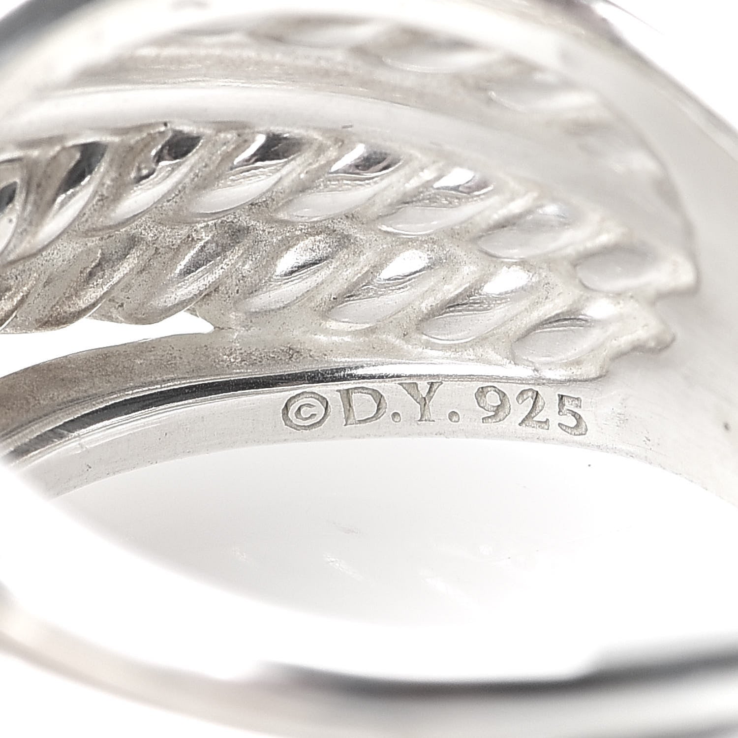 David Yurman Sterling Silver 15mm Narrow Crossover Cable Ring 54 6.75 4 of 5