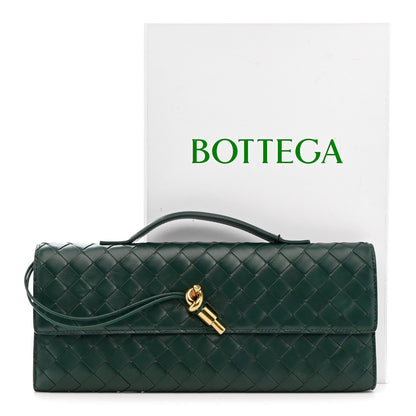 Bottega Veneta Nappa Intrecciato Long Andiamo Top Handle Clutch Emerald Green 10 of 10