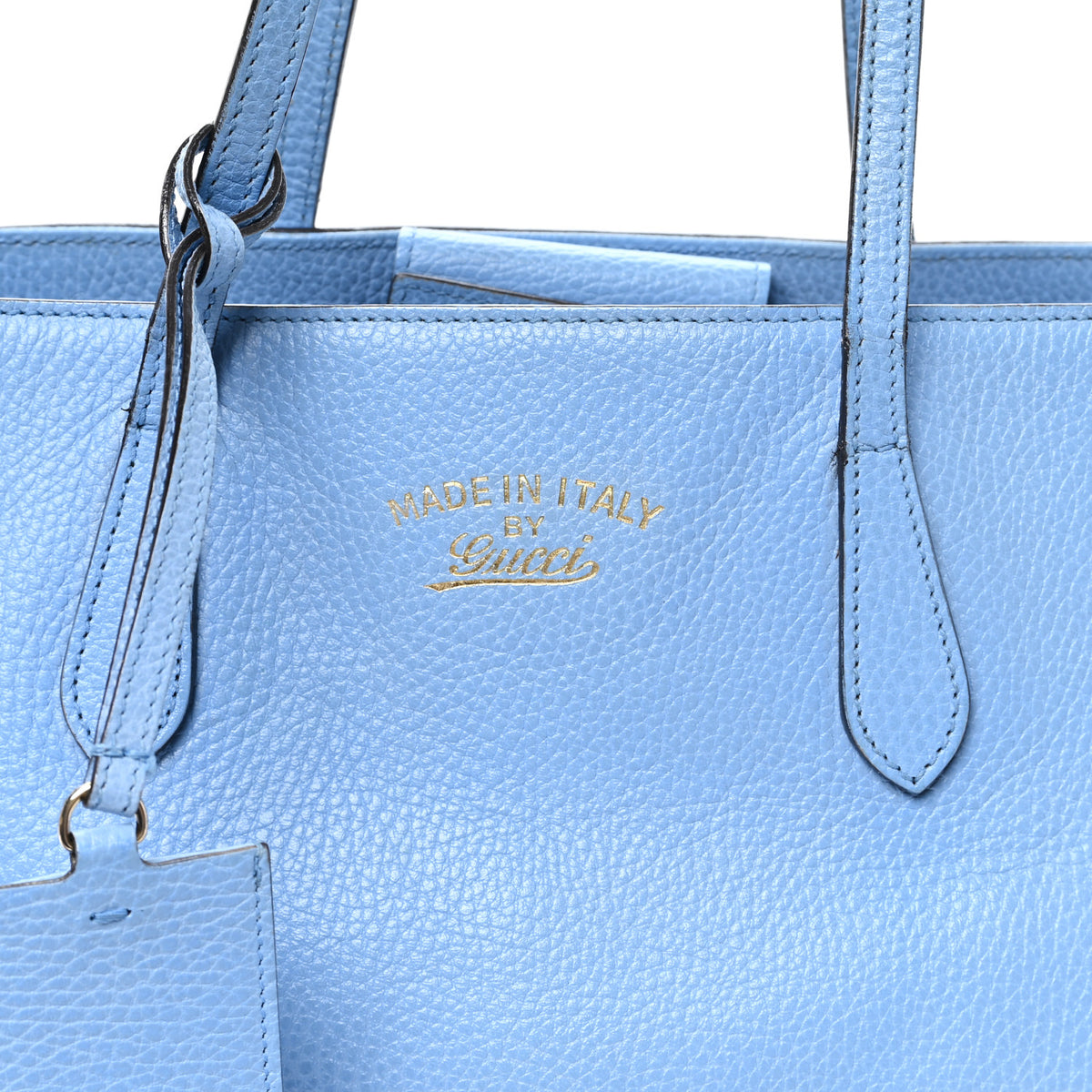 Gucci Dollar Calfskin Small Swing Tote Mineral Blue 7 of 9