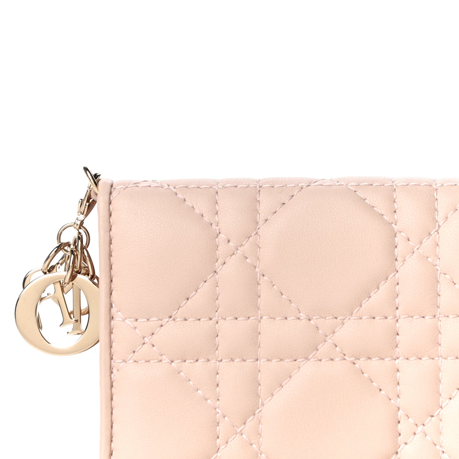 Christian Dior Lambskin Cannage Small Lady Dior Flap Card Holder Light Pink 9 of 10