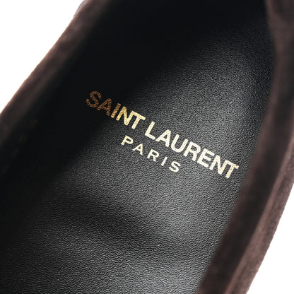 Saint Laurent Suede Le Loafer 15 Penny Slippers 37.5 Dark Chocolate 8 of 10
