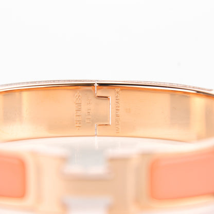 Hermes Enamel Narrow Clic Clac H Bracelet GM Rose Saumon 7 of 14