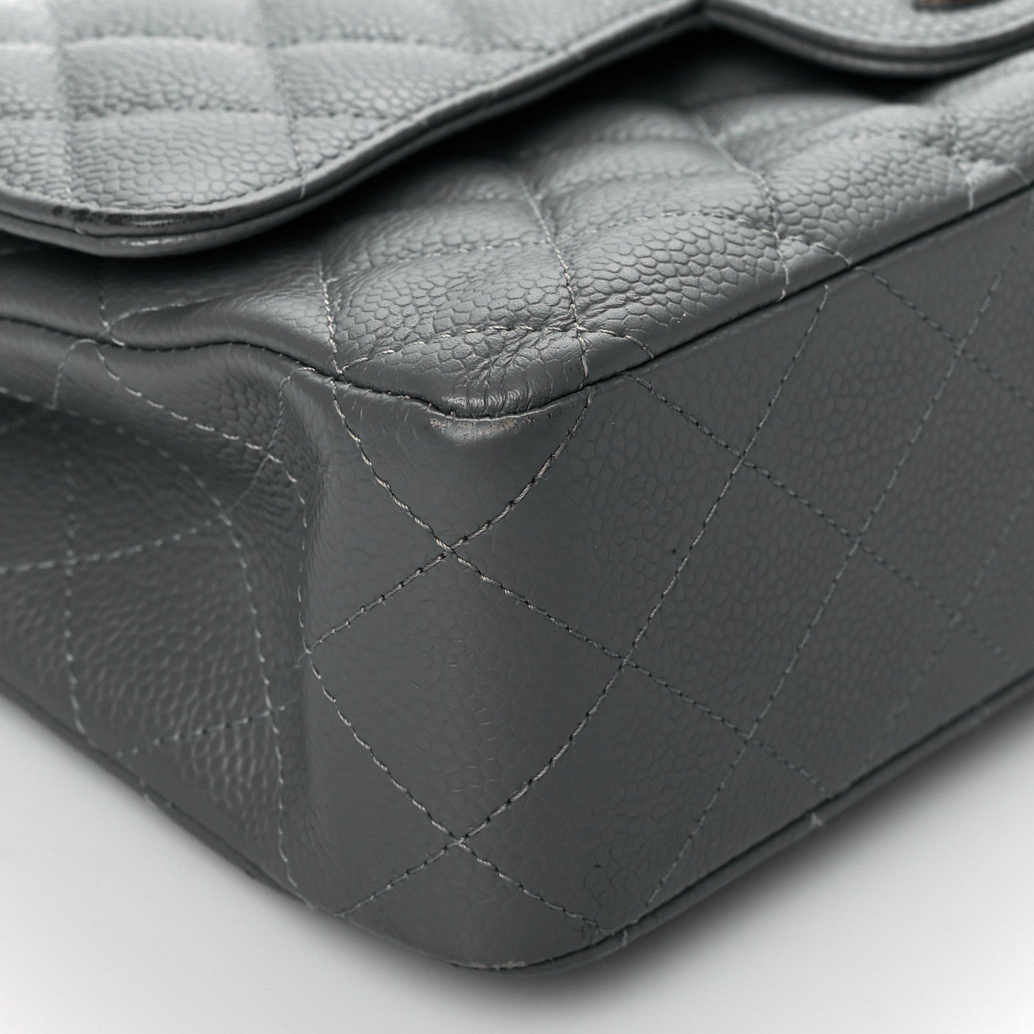 Chanel Caviar Quilted Medium Double Flap Grey 9 of 10