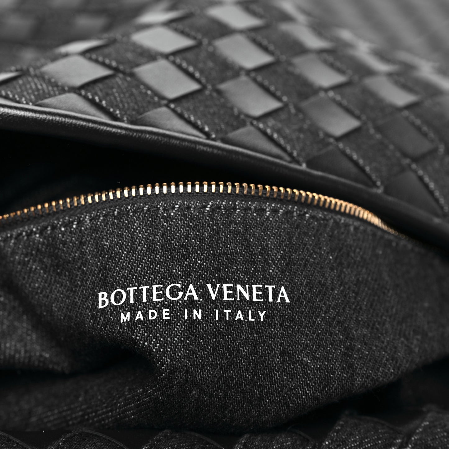 Denim Calfskin Intrecciato Large Hop Abyss Indigo