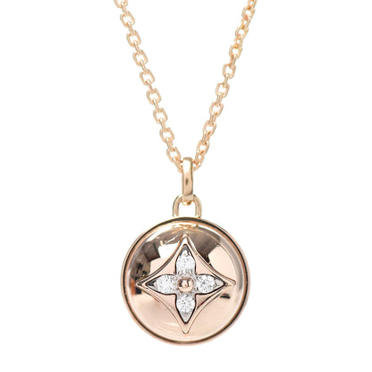 Louis Vuitton 18K Pink White Gold Diamond B Blossom Medallion Pendant Necklace 4 of 5