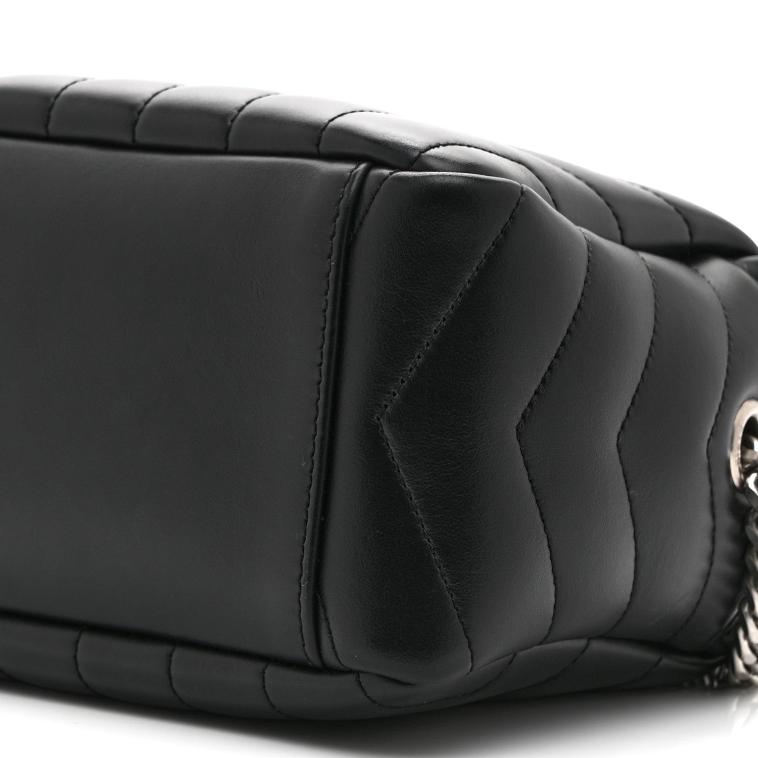 Saint Laurent Calfskin Y Quilted Monogram Small Loulou Bowling Bag Black 10 of 11