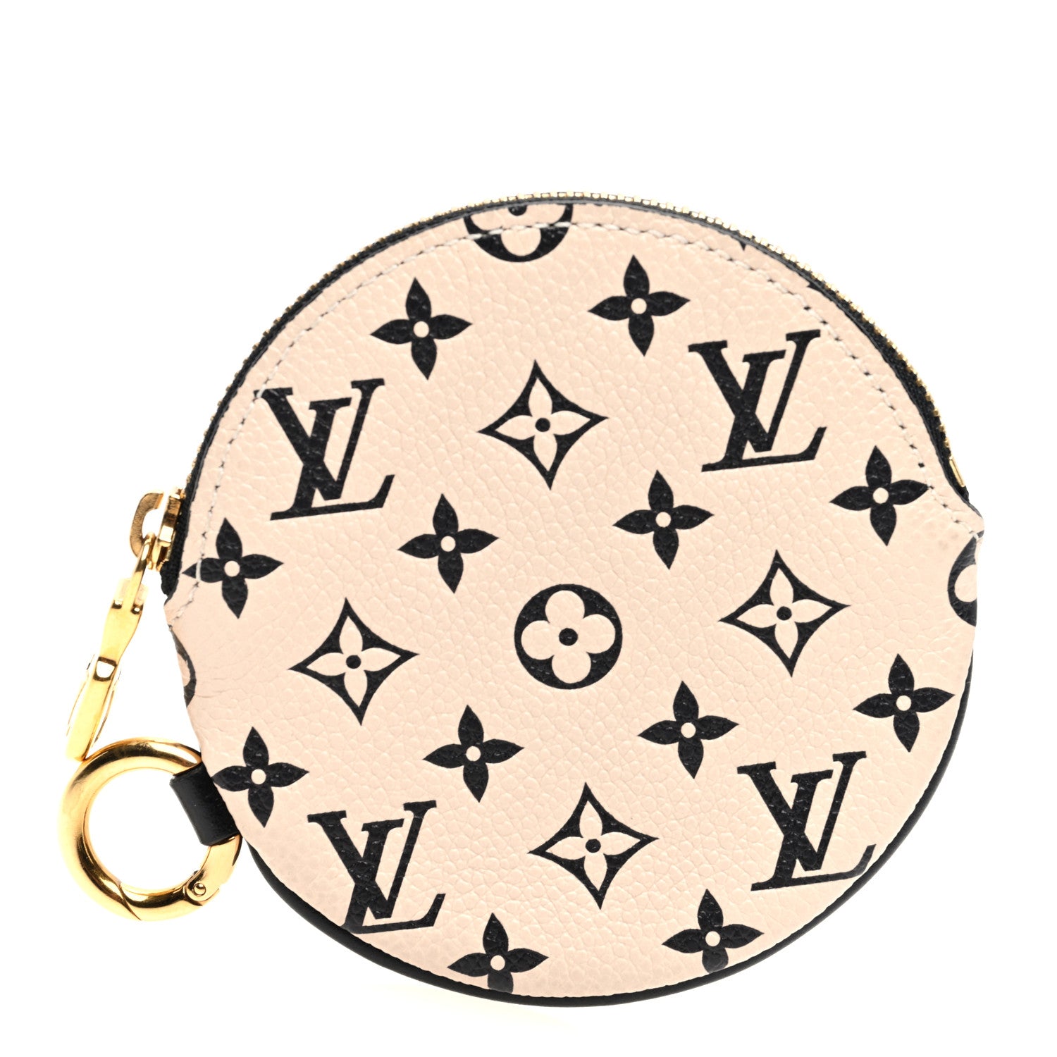 Louis Vuitton Empreinte Round Coin Purse Cream Black 1 of 6